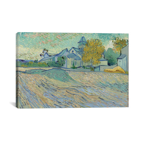 Vue de L`Asile et de la Chapelle de Saint-Remy // Vincent van Gogh // c.1888 (26"W x 18"H x 0.75"D)