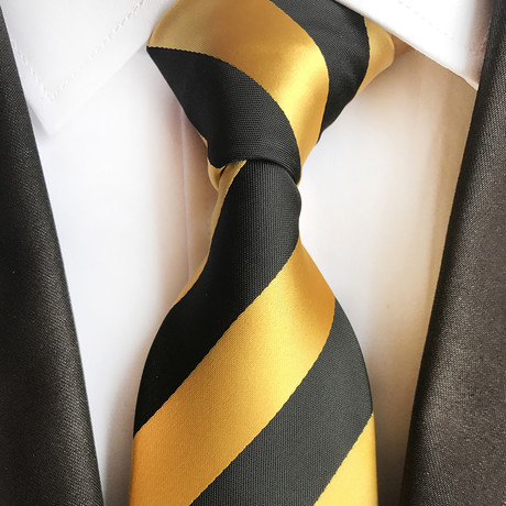 Handmade Tie // Black + Yellow Stripe