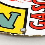 Musgo Gasoline-Indian Chief // Original Vintage Gas Pump Sign