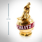 Schlitz Beer // 24K Gold Globe + Goddess // 1974 Vintage Decanter