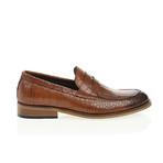 Crocodile Embossed Penny Loafer // Tobacco (Euro: 43)