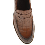 Crocodile Embossed Penny Loafer // Tobacco (Euro: 44)
