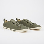 Ox Vintage Solid Plaid Sneaker // Olive (Euro: 46)