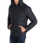 Whiff Leather Jacket // Navy (XS)
