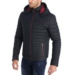 Whiff Leather Jacket // Navy (XS)