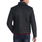Uncock Leather Jacket // Navy (XL)