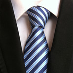 Blanc // Handmade Silk Tie // Blue Striped