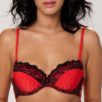 Merry Half Push-Up Strapped Bra // Red (34B)