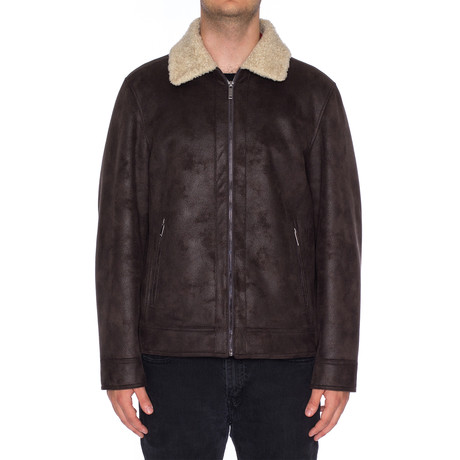 Jacket W/ Sherpa Collar // Dark Brown (S)