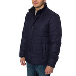 Brushed Herringbone Jacket // Navy (XL)