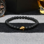 Onyx + Hematite Skull // Black + Gold