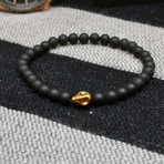 Onyx + Hematite Skull // Black + Gold