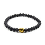 Onyx + Hematite Skull // Black + Gold