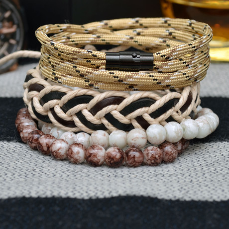 Glass Pearl + Paracord // Set of 4