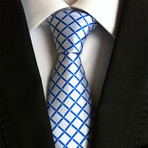 Handmade Silk Tie // Blue Window Pane