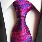 Hand Made Tie // Purple + Rose Pink Floral
