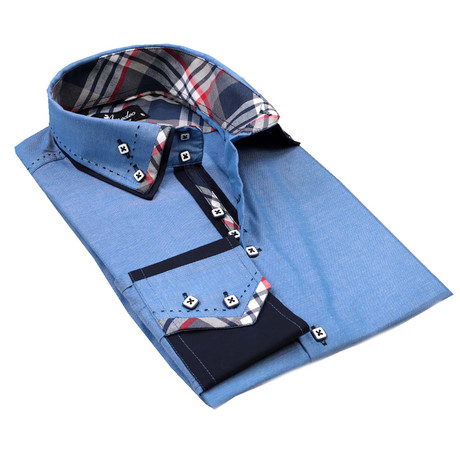 Reversible Cuff Button-Up Shirt // Denim Blue (S)