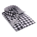 Amedeo Exclusive // Reversible Cuff Button-Up Shirt // Black + White Checkered (XL)