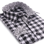 Amedeo Exclusive // Reversible Cuff Button-Up Shirt // Black + White Checkered (M)