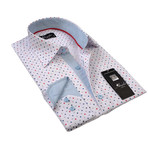 Amedeo Exclusive // Reversible Cuff Button-Up Shirt // White + Multicolor (L)