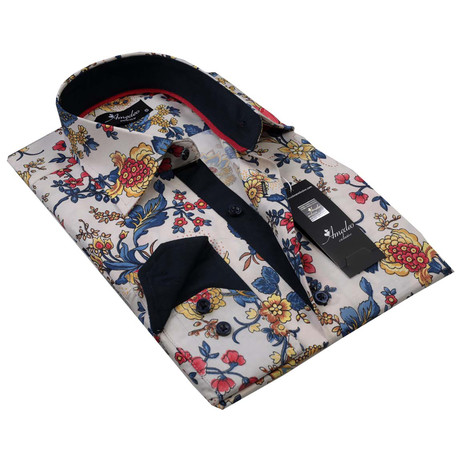 Reversible Cuff Button-Up Shirt // Multi Floral (S)
