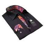 Reversible Cuff Button-Up Shirt // Black + Multi Paisley (S)