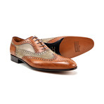 Fred // Oxford Wing Brogue // Tan + Olive (Euro: 45)