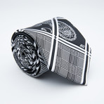 St. Lynn // Rowan Silk Tie // Black + Silver