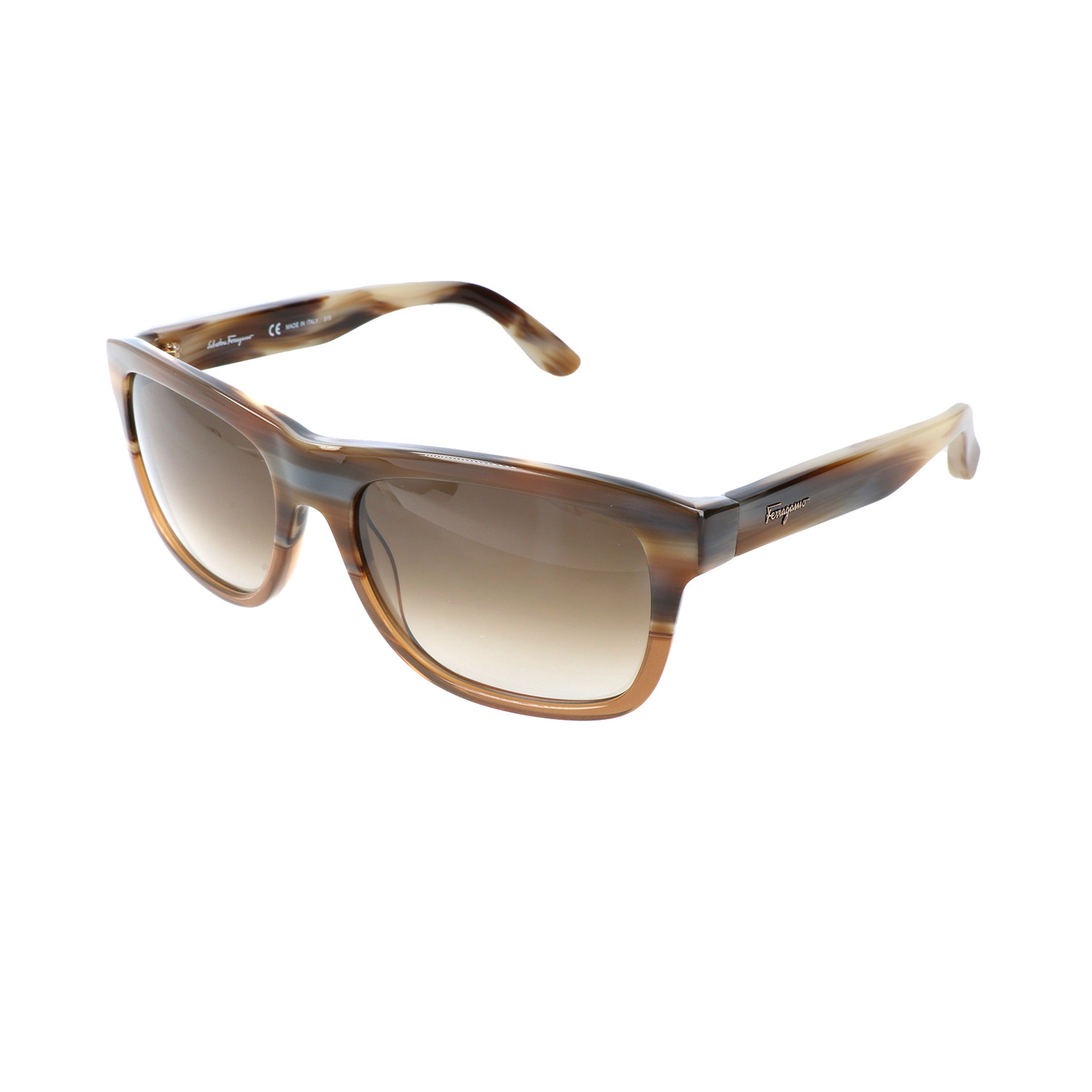 Men's SF686S Sunglasses // Brown + Cognac Horn - Salvatore Ferragamo ...