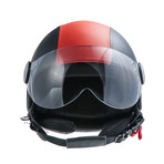 Two Tone Leather Helmet // Black + Orange (21.3" Circumference // XS)