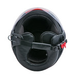 Two Tone Leather Helmet // Black + Orange (21.3" Circumference // XS)