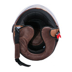 Striped Leather Helmet // Brown + Havana (21.3" Circumference // XS)