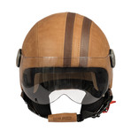 Striped Leather Helmet // Havana + Brown (21.3" Circumference // XS)