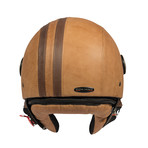 Striped Leather Helmet // Havana + Brown (21.3" Circumference // XS)