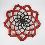 Sunflower Hand Spun Kinetic Sculpture // Crimson + Chocolate