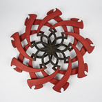 Lotus Hand Spun Kinetic Sculpture // Crimson + Chocolate