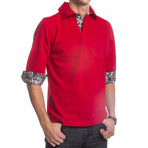 Amedeo Exclusive // Limited Edition Pique Polo // Red Paisley (3XL)