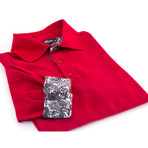 Amedeo Exclusive // Limited Edition Pique Polo // Red Paisley (L)