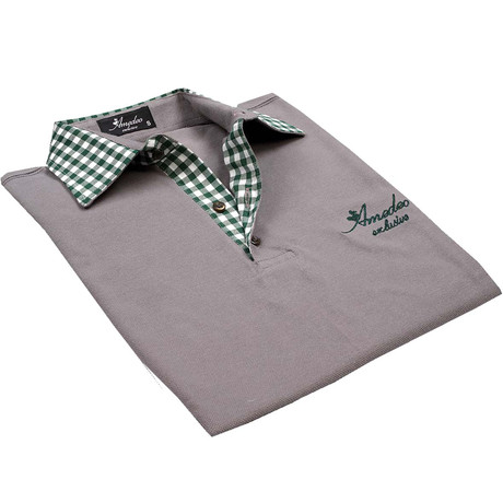 Amedeo Exclusive // Limited Edition Pique Polo // Gray Checkered (L)