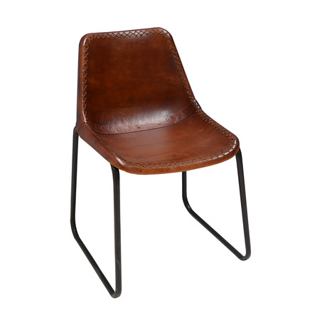 Iron + Leather Chair