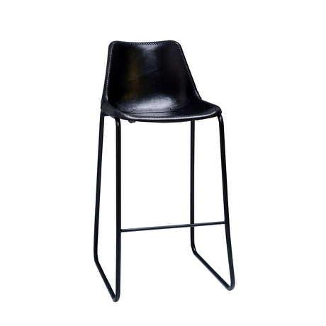 Iron + Leather Bar Chair