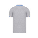 Short Sleeve Polo // Gray + Blue Trim (XL)