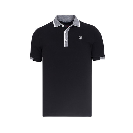 Short Sleeve Polo // Black + Gray Trim (S)