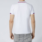 Short Sleeve Polo // White + Pink Trim (S)