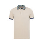 Short Sleeve Polo // Tan + Tropical Print (S)