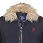 Fur Trim Winter Coat // Navy (M)