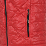 Patterned Winter Vest // Red + Black (L)