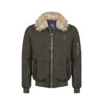 Fur Trim Winter Coat // Khaki  (XS)