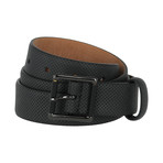 Armani Collezioni // Perforated Leather Belt // Black (56)