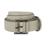 Armani Collezioni // Perforated Leather Belt // Beige (56)